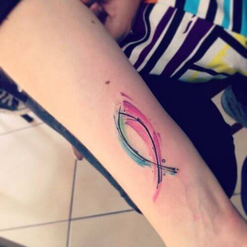 color ichthys tattoo