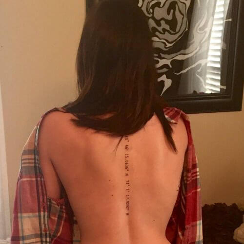 coordinates spine tattoo