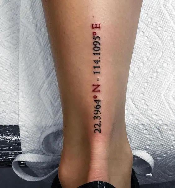 coordinates tattoo