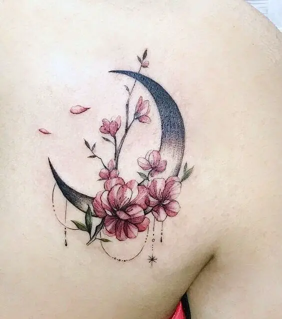 crescent moon tattoo design