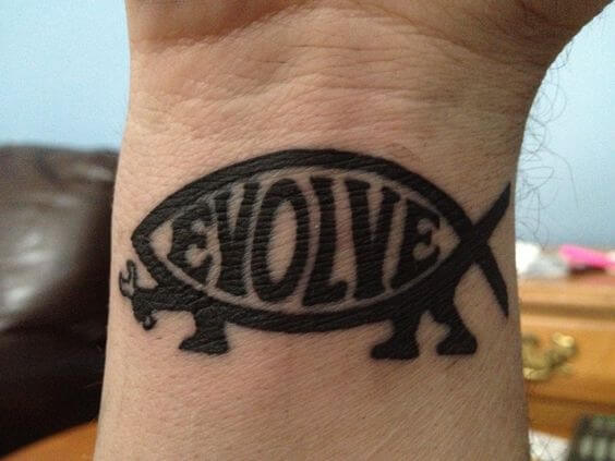 darwin fish tattoo