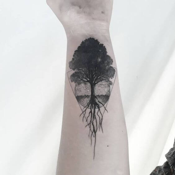 elm tree tattoo