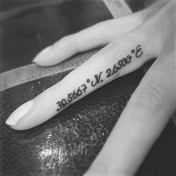 fingertips coordinates tattoo