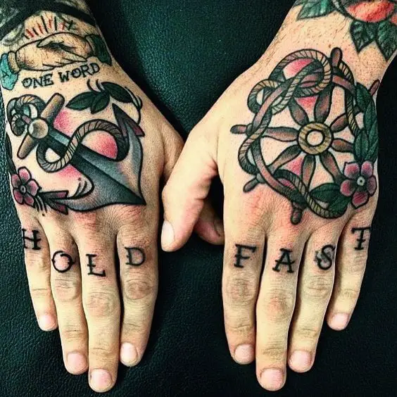 hold fast knuckle tattoo