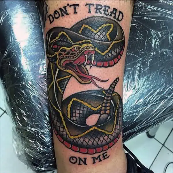neo traditional snake tattoo