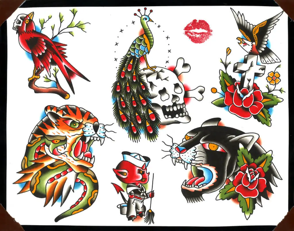 neo traditional tattoo flash design