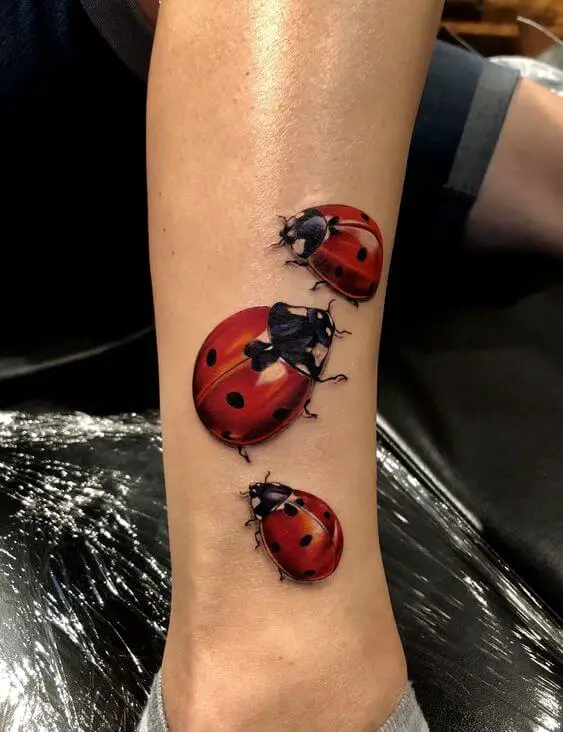 realistic ladybugs tattoo