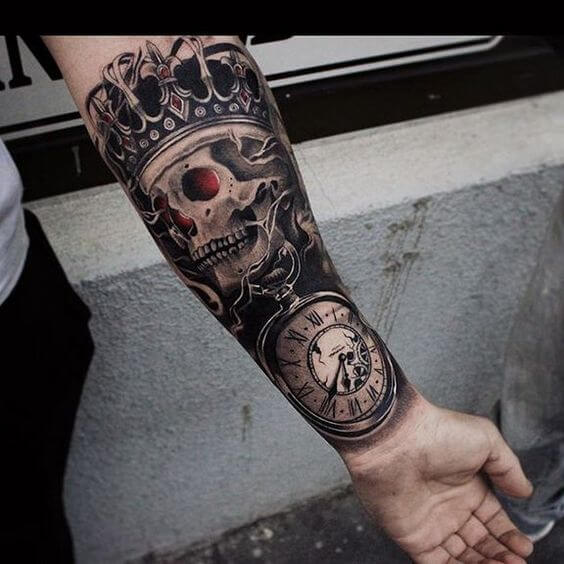 santa muerte coloured tattoo