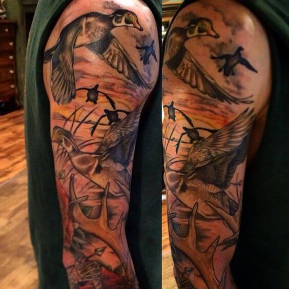 sleeve Duck Hunting Tattoo