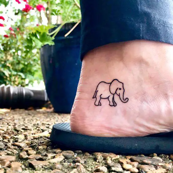 Classic Black Outline Elephant Tattoo Stencil Elephant Tattoo Small Tattoo Set Elephant Outline