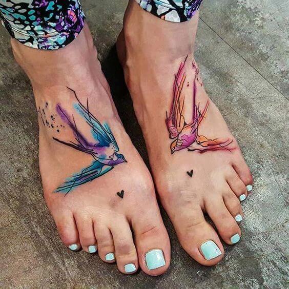 sparrow color tattoo