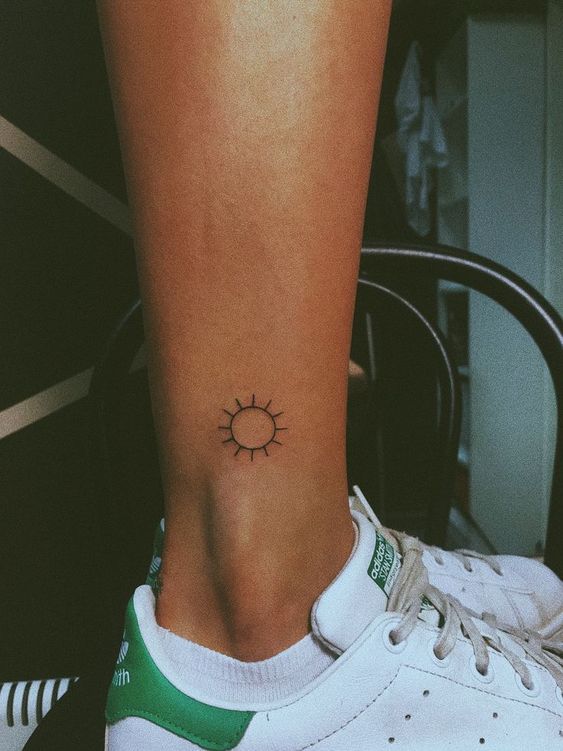 sun small tattoo