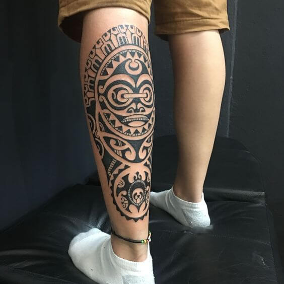 traditional Hawaiian tattoos on leg