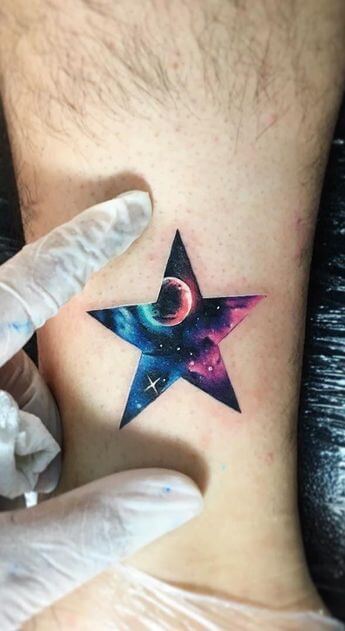 watercolor star tattoo