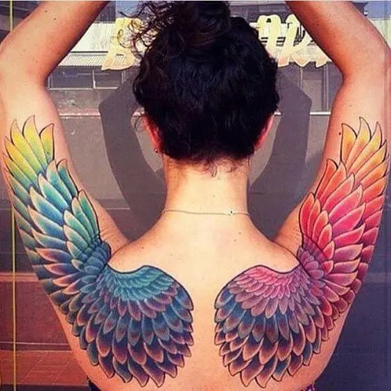 wing tattoos on back