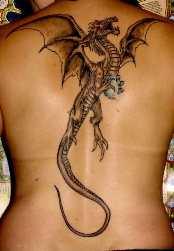 winged serpent japanese tattoo