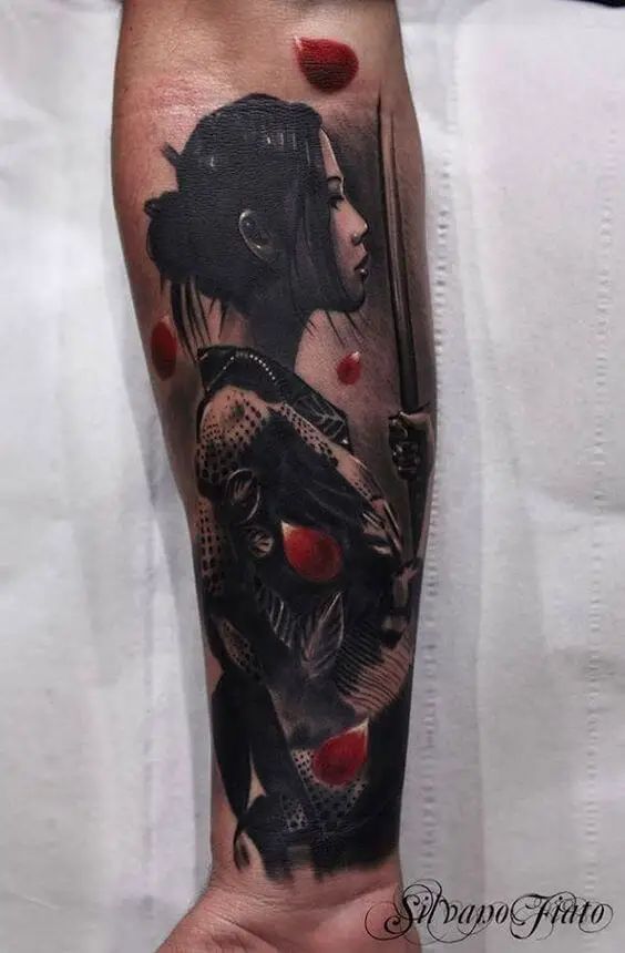 women samurai tattoo