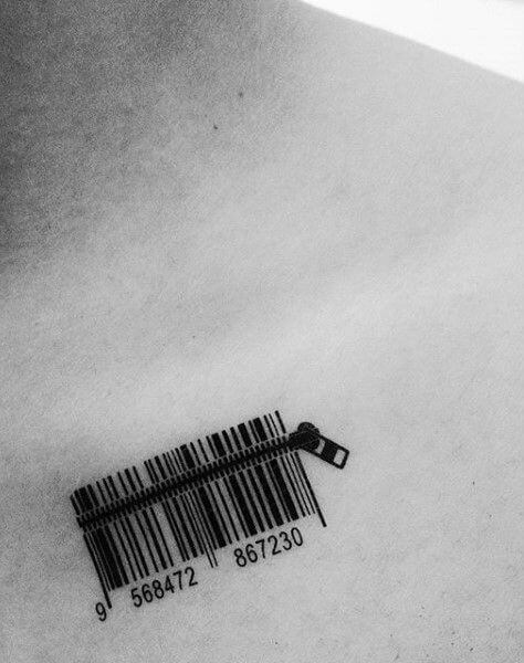 zipped barcodes tattoos