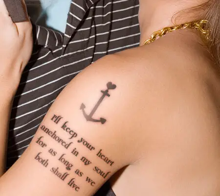 Anchor tattoo with quotes