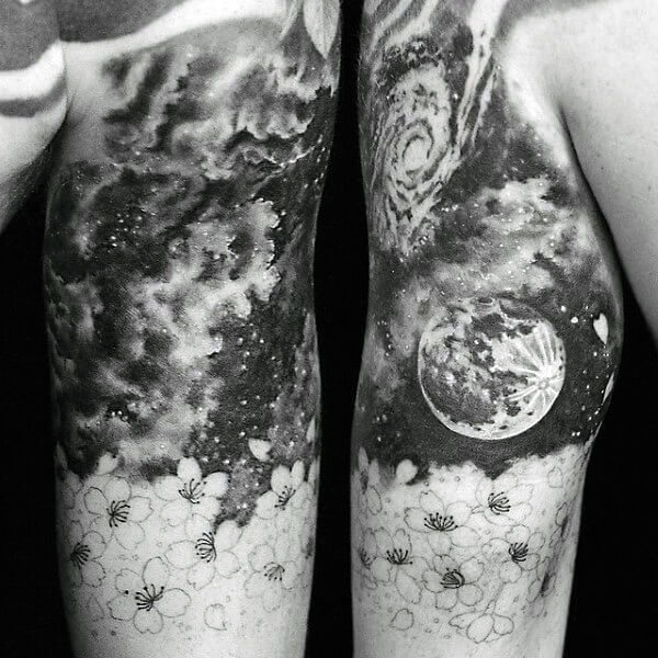 Black And White Galaxy Tattoo