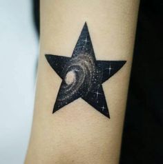 Black and white Galaxy star tattoo