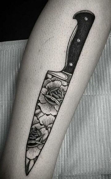 chef knife tattoos designs