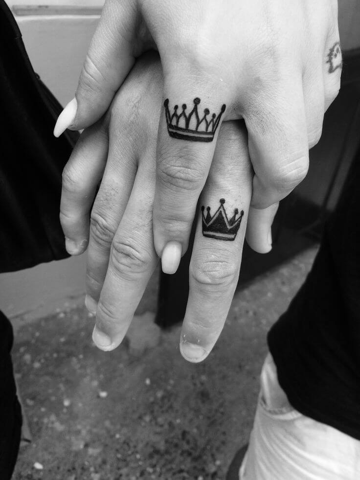Crowns finger tattoo