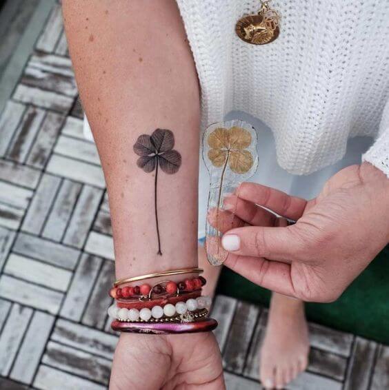 Four leaf clover tattoo