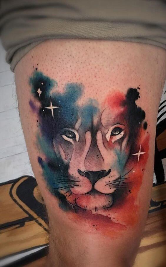 Galaxy Lion Tattoo Idea