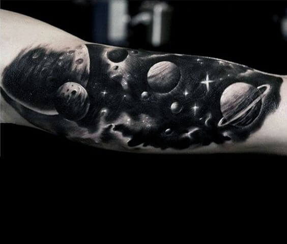 Galaxy Tattoo Black And White