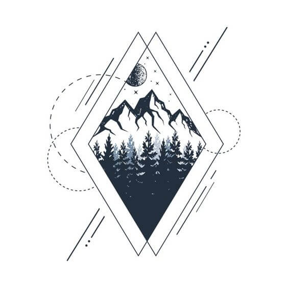 Geometric Mountain tattoo Draw