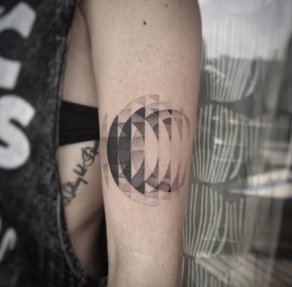 Geometric Shapes Bicep Tattoos for Women