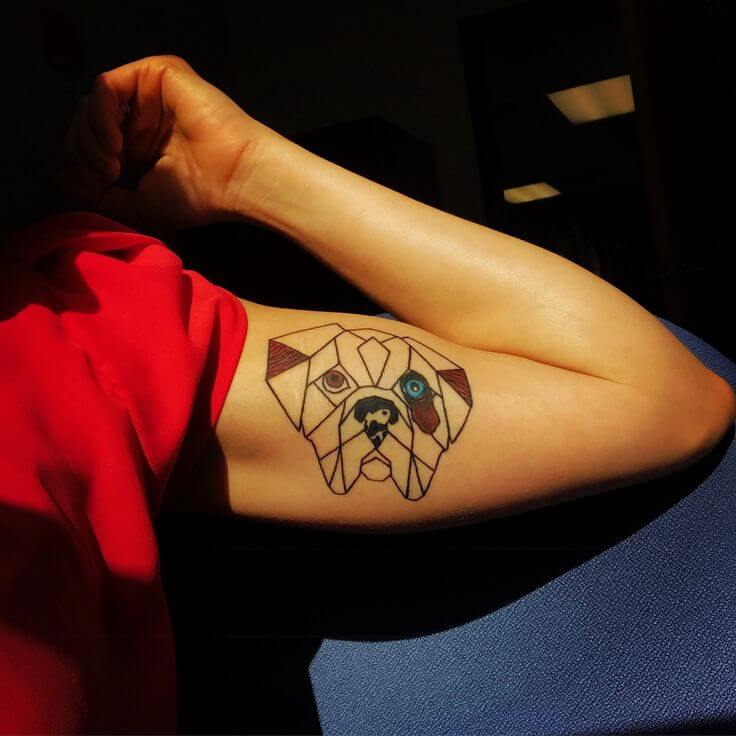 Geometric futuristic Dog tattoo