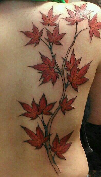 Japanese maple leaf tattoo