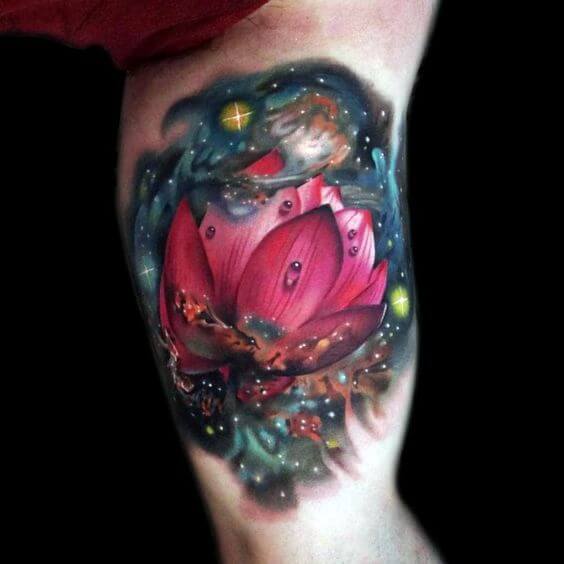 Lotus Galaxy Flower Tattoo