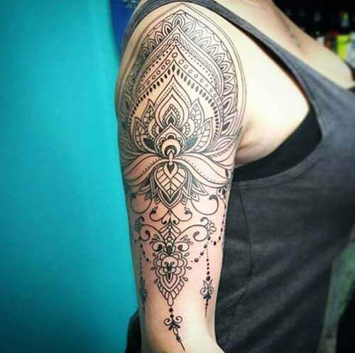 Mandalas Bicep Tattoos for Women