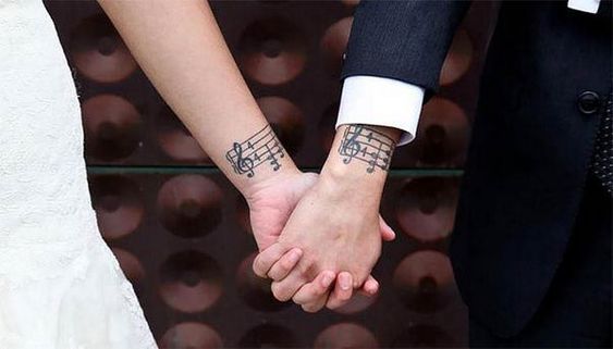 Matching Music Tattoos for Couples