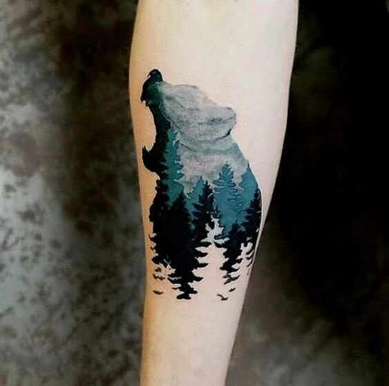 Mountain bear tattoo