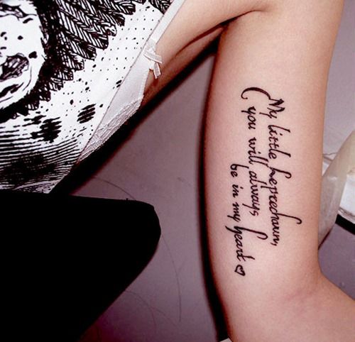 Quotes bicep tattoo