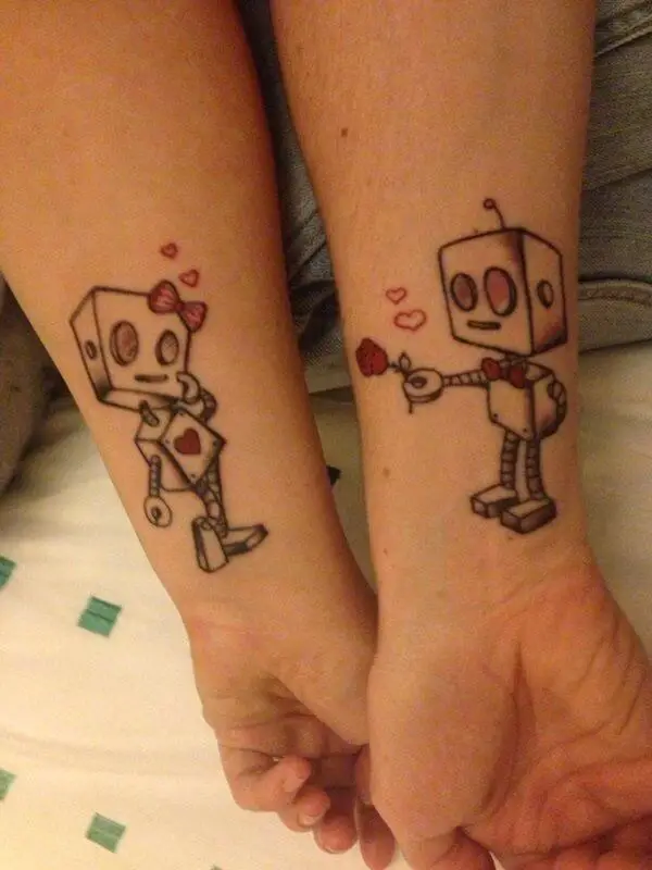 Robots tattoo for couples