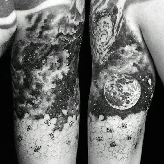 Sleeve Galaxy Tattoo Black And White