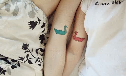 Swans Color Tattoo