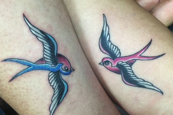 Traditional Dove Matching Tattoo