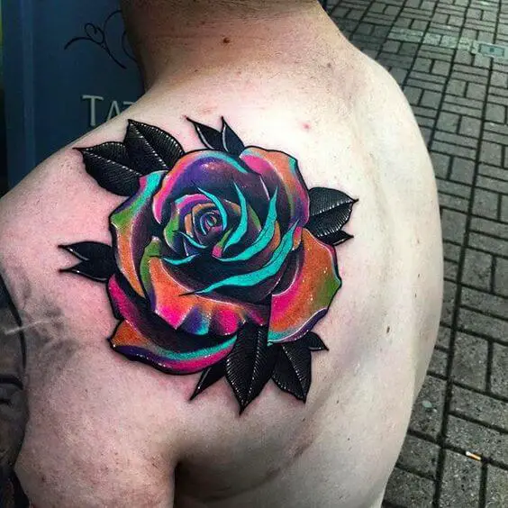 Traditional Galaxy Flower Tattoo