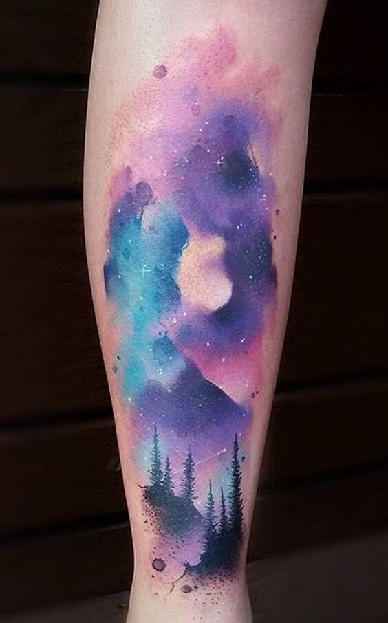 Water Colour Galaxy Tattoo
