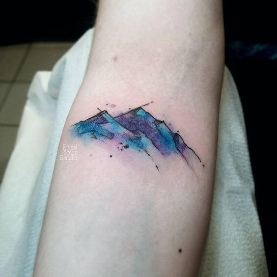 Watercolour Mountain tattoo