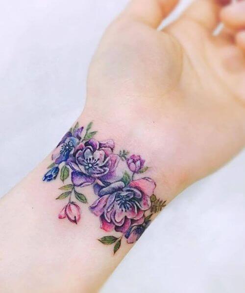 Wrist flower love tattoo