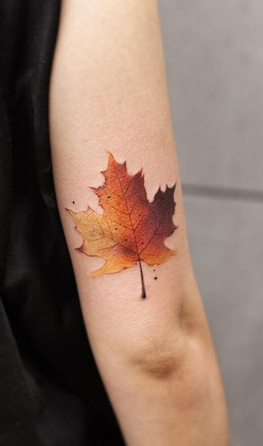 autumn leaf tattoo