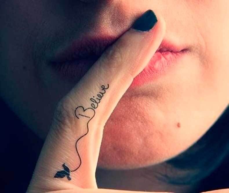 believe finger tattoo
