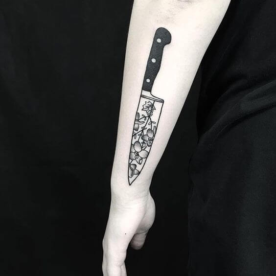 chef knife tattoo 